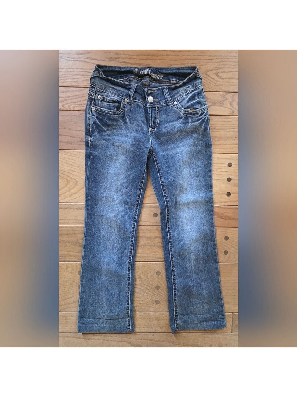 Wallflower Blue Denim Bootcut Jeans Hemmed